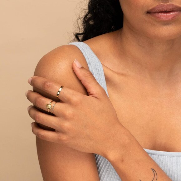 3mm 14K Gold Filled Rings for Women Dainty Gold Stacking Stackable Band Thin Gol - Picture 10 of 11